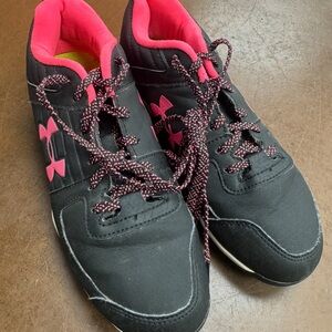 Under Armour Girls Black & Pink Cleats